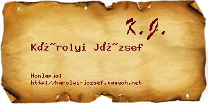 Károlyi József névjegykártya